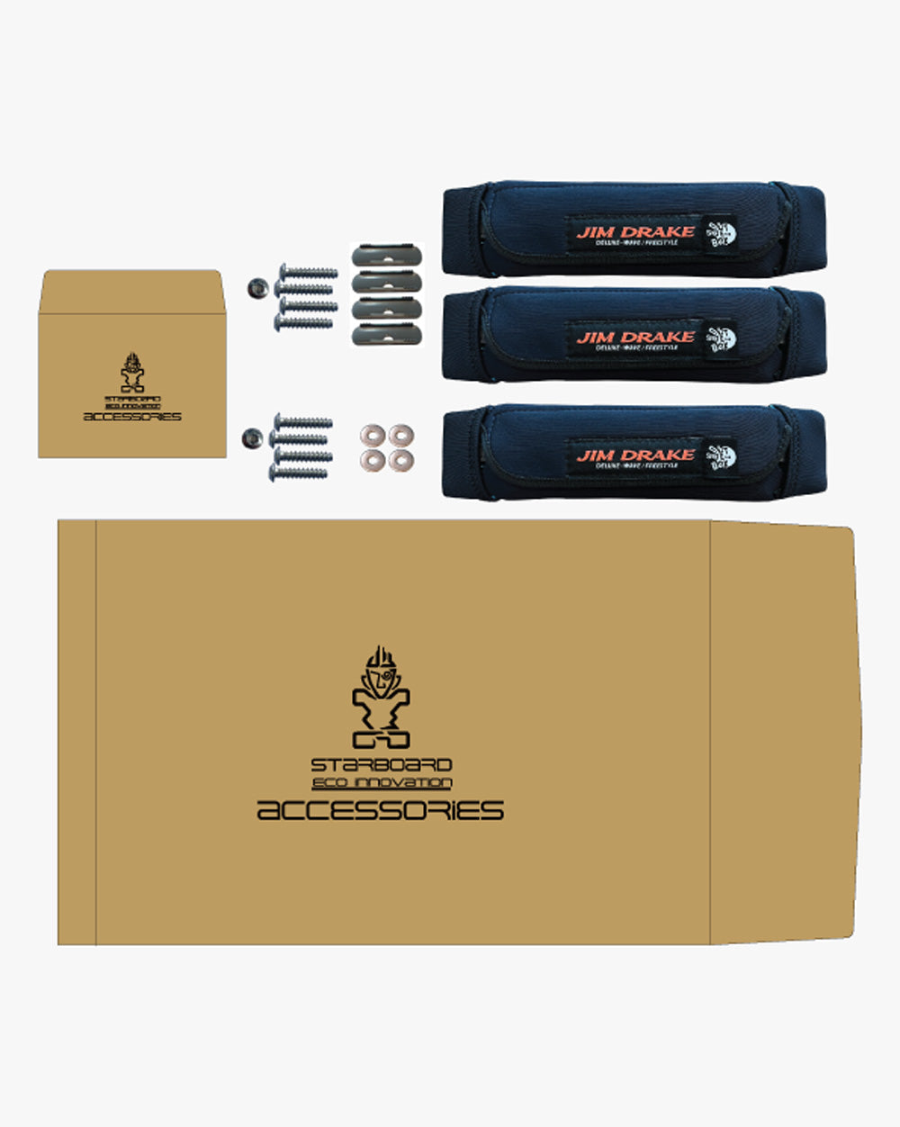 Starboard Windsurf Accessory Deluxe Footstrap Yulex – Set of 3 incl. complete package