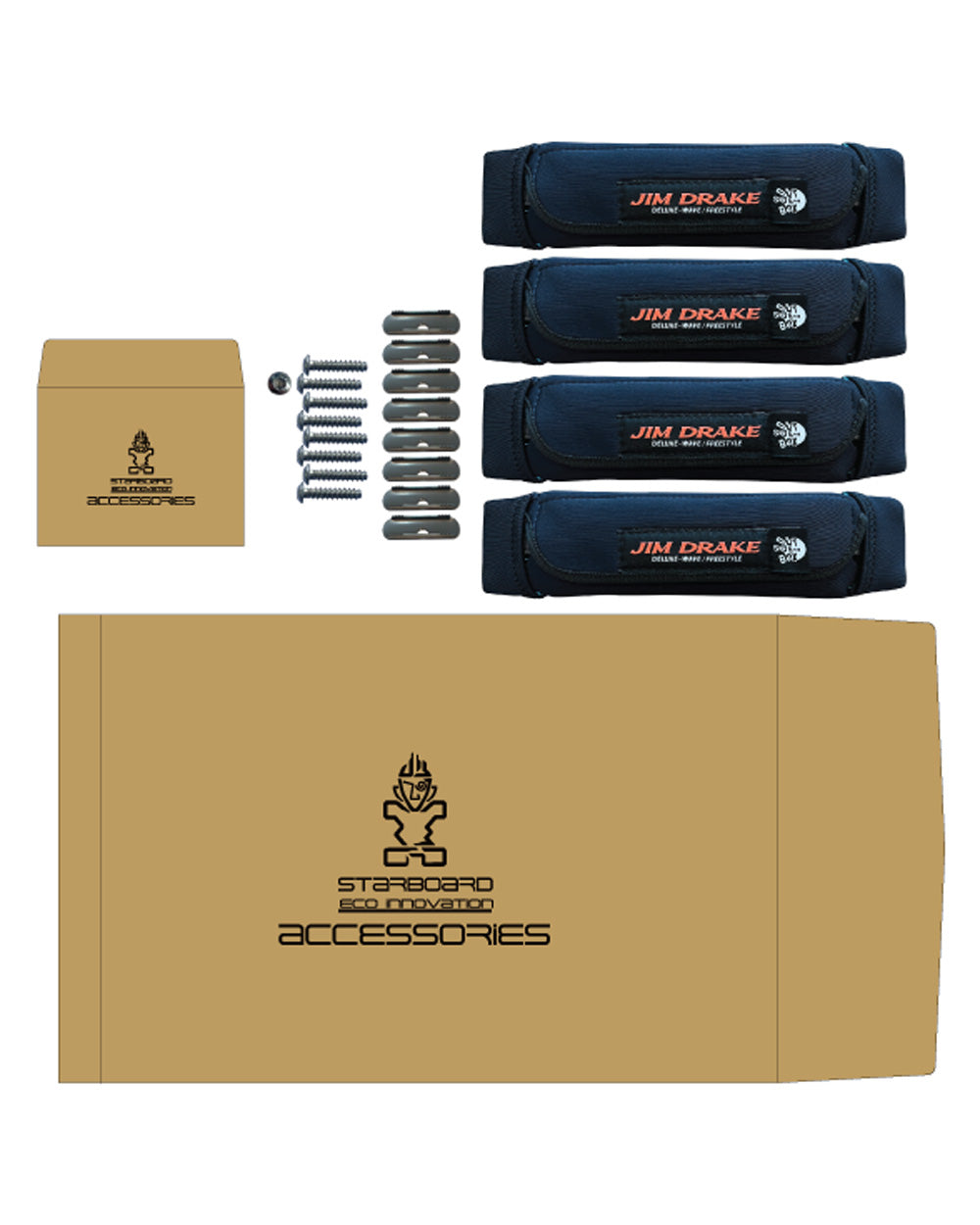 Starboard Windsurf Accessory Deluxe Footstrap Yulex – Set of 4 incl. complete package