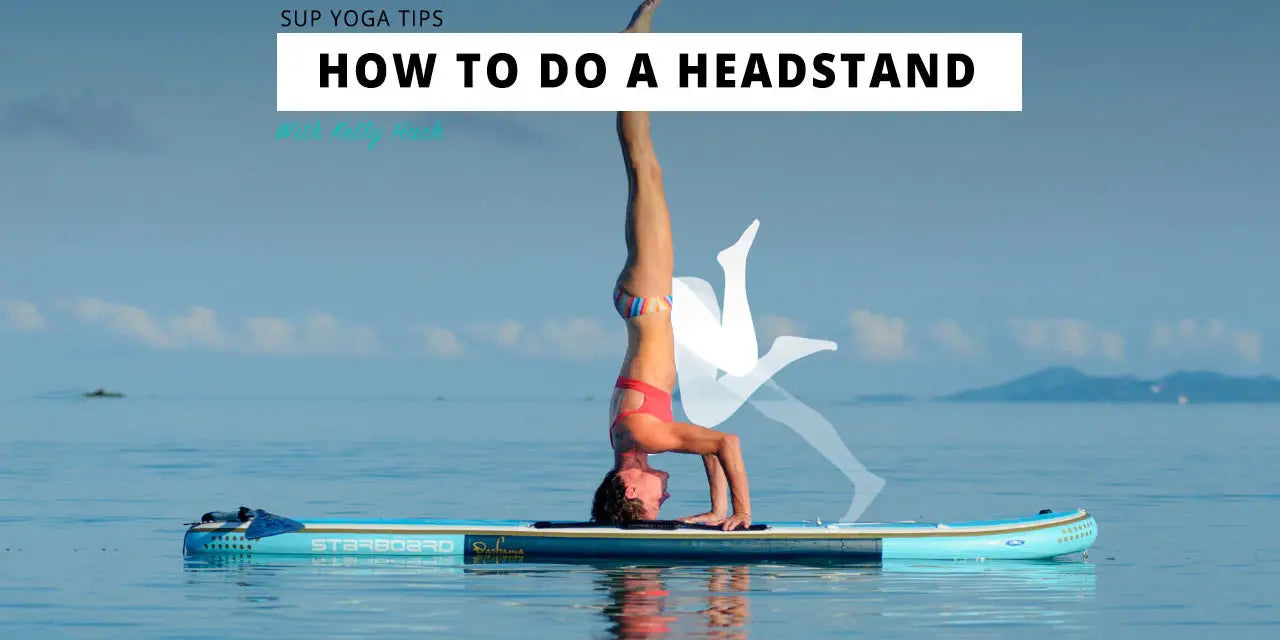 Blue inflatable SUP yoga paddleboard with white orange accents