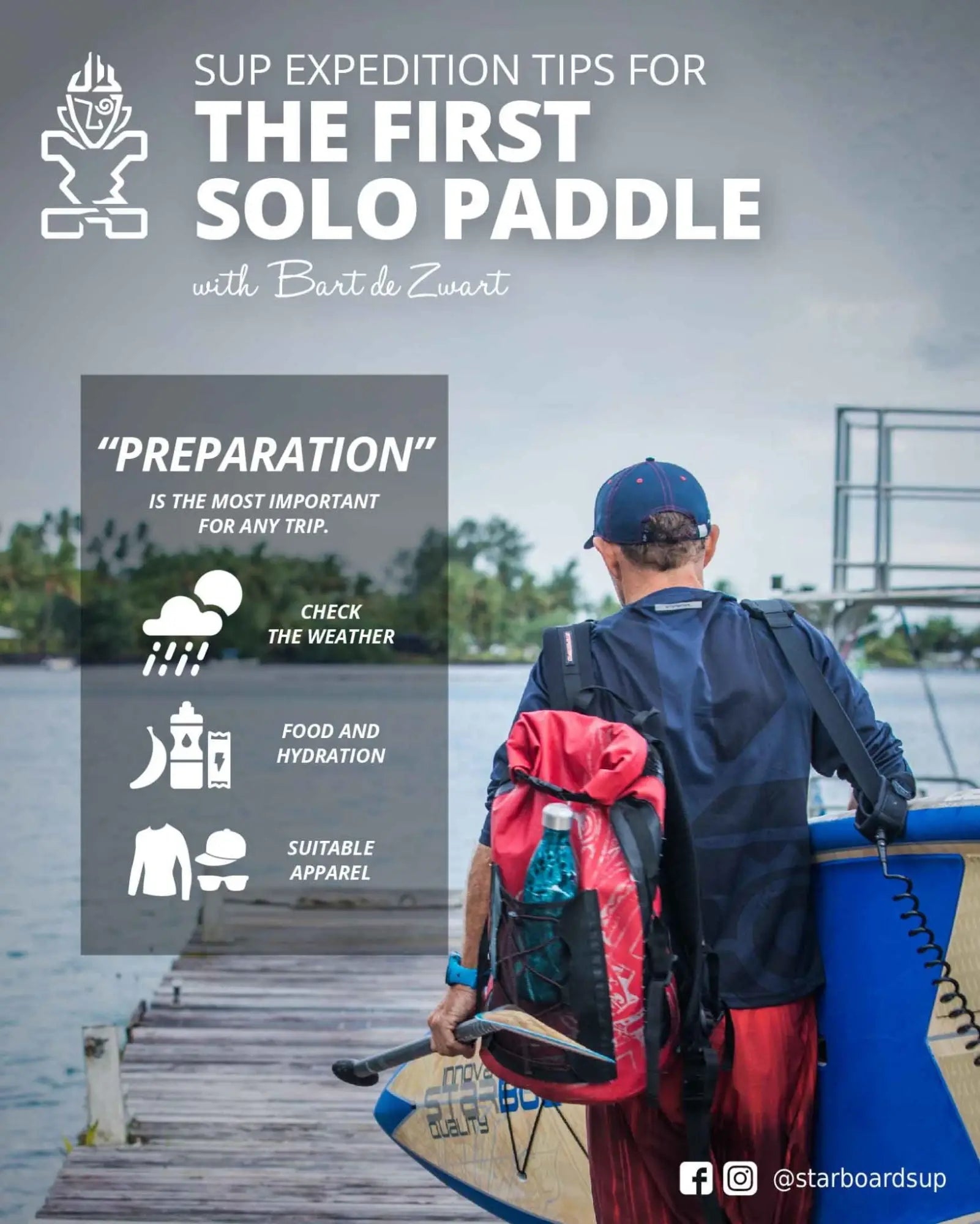 Red black waterproof backpack with logo for SUP expedition paddling