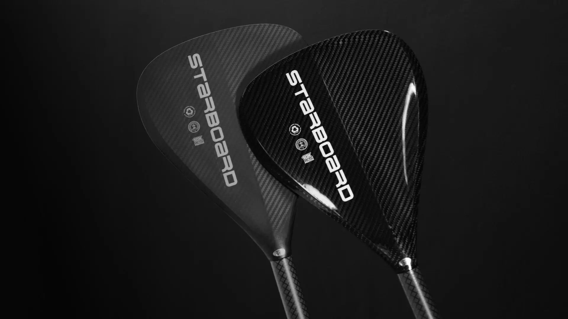 Sleek black carbon fiber Staboard paddle in New collection