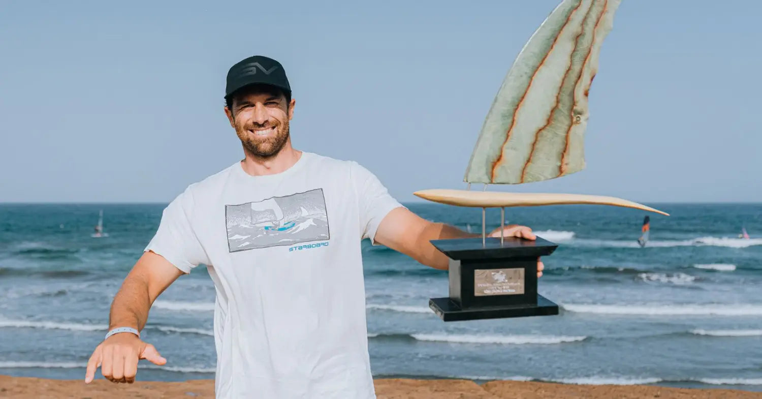Sarah-Quita celebrates her first Tenerife Wave Win and Matteo defends his Slalom X Vice World Title